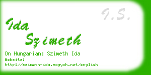 ida szimeth business card